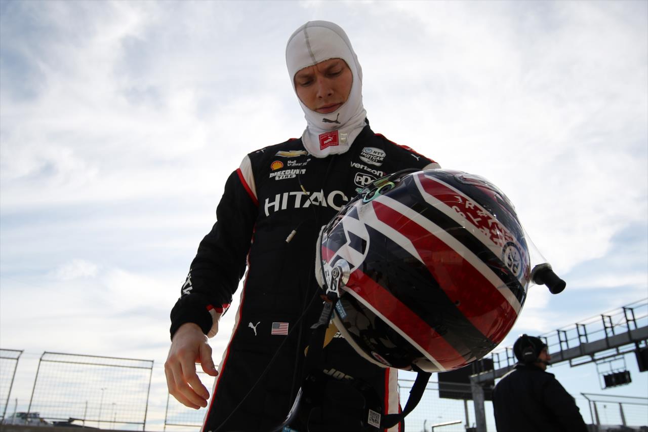 Josef Newgarden preps along pit lane during the Open Test at Circuit of The Americas in Austin, TX -- Photo by: Chris Graythen (Getty Images)